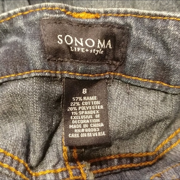 SONOMA Size 8 Blue Jeans w Matching Brown Belt - Picture 4 of 6
